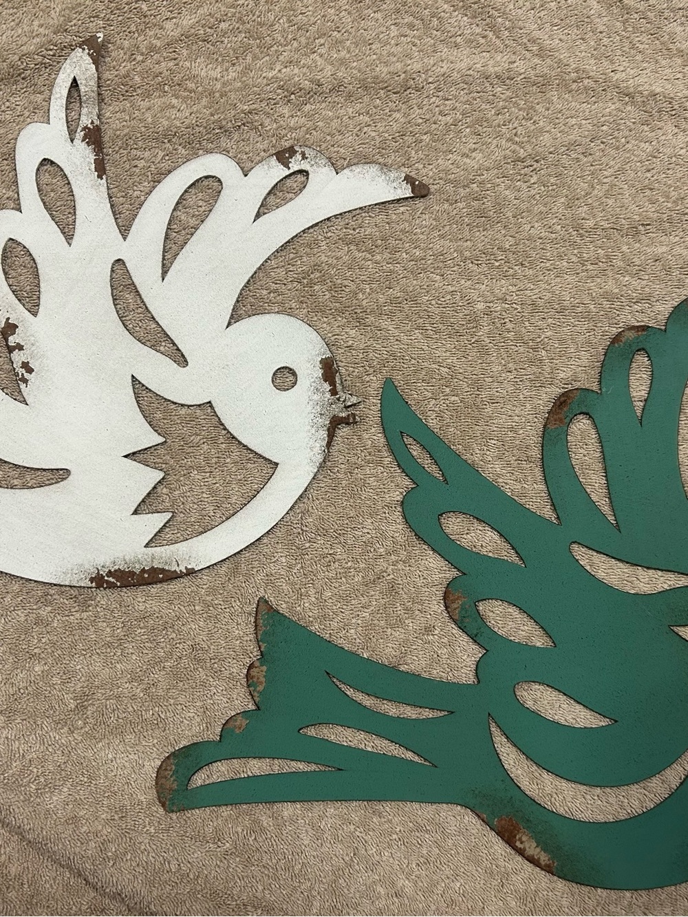 Vintage-Style Distressed Metal Bird Wall Art - Set of 2 13x9 in.